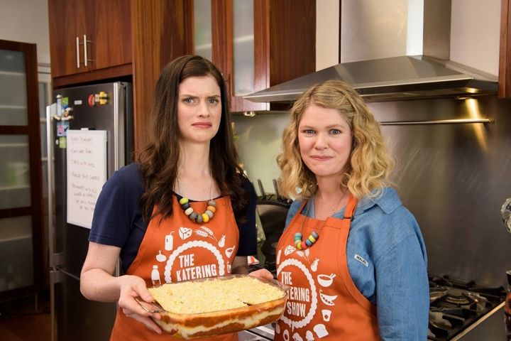 Kate McCartney and Kate McLennan spoofed the practice in their hit web series 'The Katering Show'. (Yes. That is apparently a placenta lasagna.)