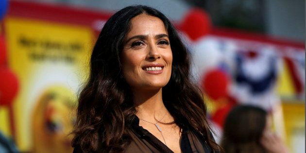 Cast member Salma Hayek poses at the premiere for the movie