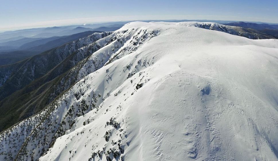 Mt Bogong, at 1986m, is Victoria's highest peak. It has a long flat summit but steep flanks which attract back country skiers well into spring. Australia's highest peak is Mt Kosciuszko at 2228m. It's about 90km north-east of Bogong.