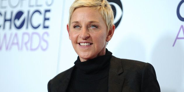 LOS ANGELES, CA - JANUARY 06: Ellen DeGeneres poses on the press room at the 2016 People's Choice Awards at Microsoft Theater on January 6, 2016 in Los Angeles, California. (Photo by Jason LaVeris/FilmMagic)