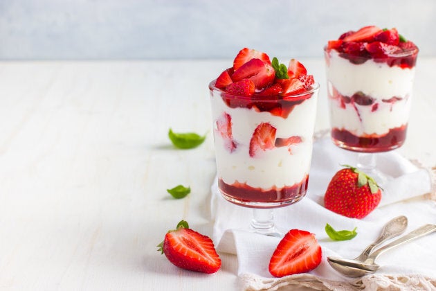 Try sweetening your yoghurt with healthy berry coulis. Simply cook down berries with lemon juice and water, and puree.