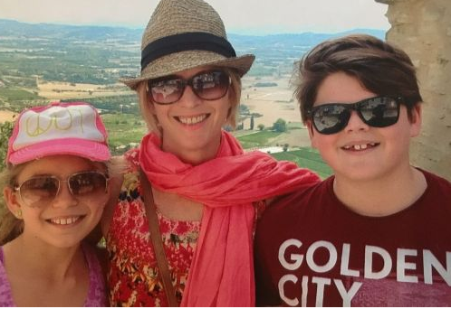 Juanita Phillips on holidays with her kids, Mischa and Marcus.