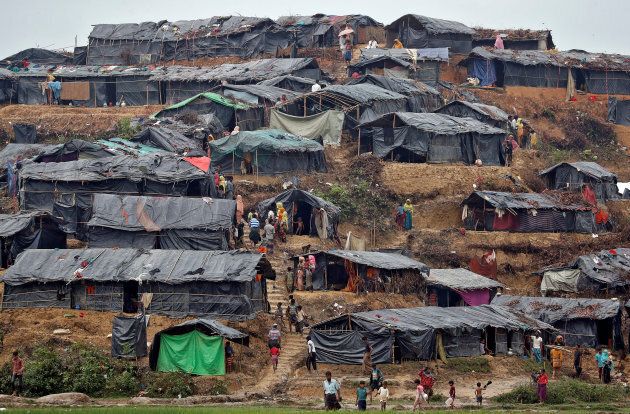 Rohingya refugees pictured in a camp in Cox's Bazar, Bangladesh.