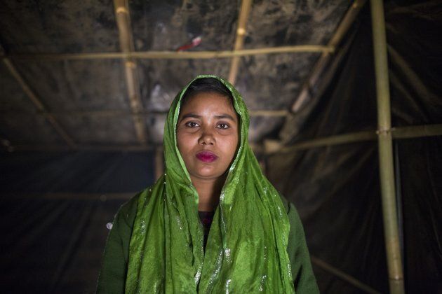 Someda Begum (22), one of the women who was raped by Myanmar armed forces members, takes shelter at Leda unregistered Rohingya camp in Cox's Bazar, Bangladesh on February 20, 2017.