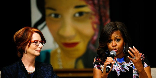 Julia Gillard with U.S. First Lady Michelle Obama