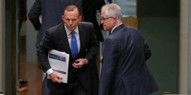 That day in September. Tony Abbott and Malcolm Turnbull depart at the end of Question Time, just before the leadership spill was called.