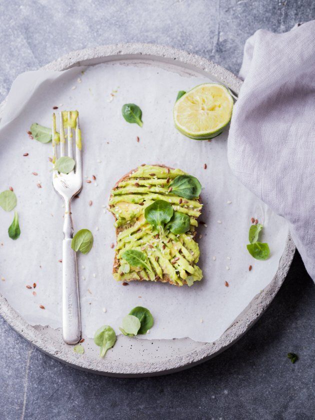 Think about the smooth avocado texture and green colour, the zingy lime taste and fragrance, the crunchy sound and feel of the bread as you chew it.