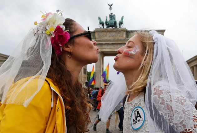 Marriage equality supporters celebrated the same-sex marriage law passing in June.