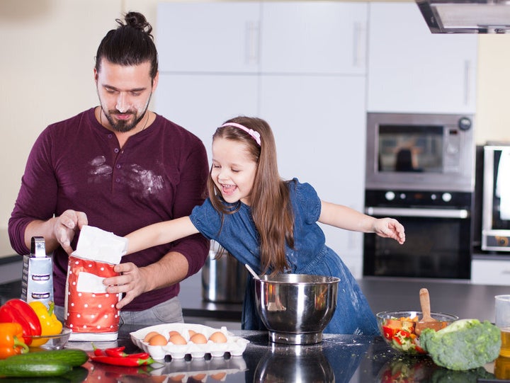 Meal prep is a good way to get the kids' help, too.