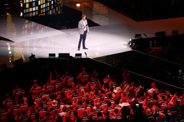 Prince Harry speaks during the closing ceremony of the Invictus Games.