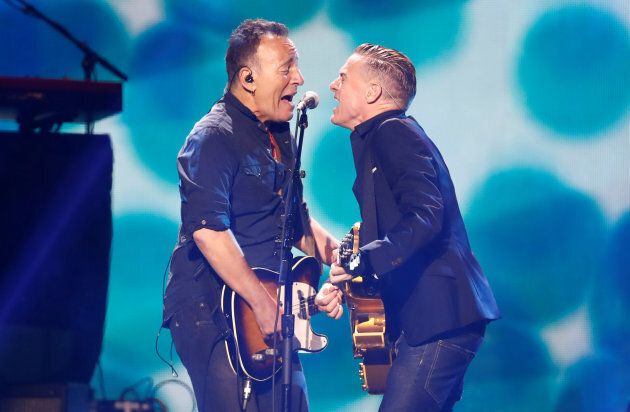 Bruce Springsteen and Bryan Adams perform during the Invictus Games closing ceremony.