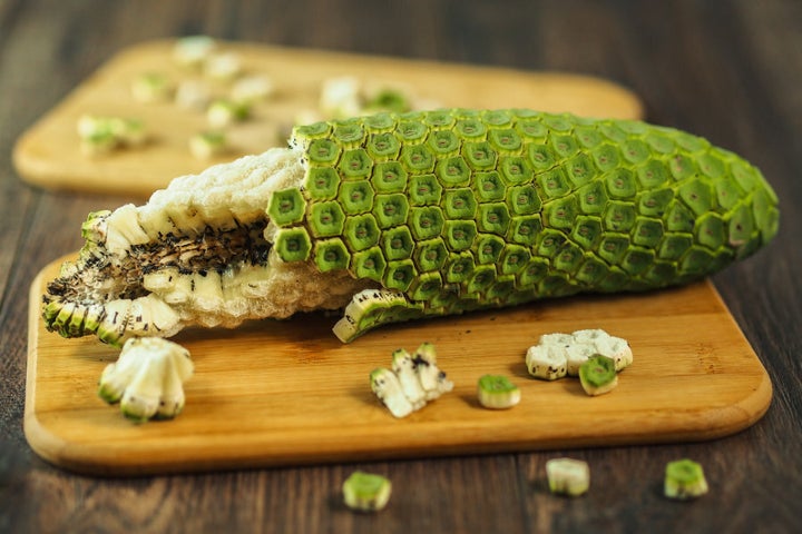 It may not look edible, but this green fruit tastes like fruit salad. Sold.