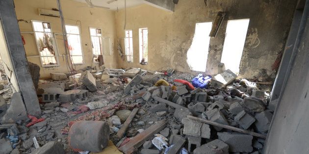 A view of a prison struck by Arab coalition warplanes in al-Zaydiyah district of the Red Sea port city of Hodeidah, Yemen October 30, 2016.