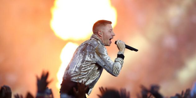 Macklemore was on fire on at the NRL Grandfinal on Sunday night. (Photo by Mark Kolbe/Getty Images)