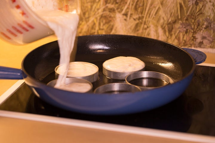 Pop them in the pan and wait to watch the bubbles.