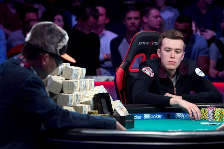 Vayo looks befuddled. Poker analysts say he was too passive during much of the final duel, which made him easy pickings for the crazy aggressive Nguyen.