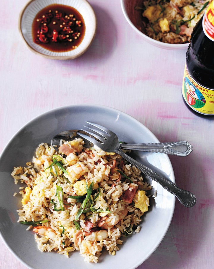 The key to a good fried rice dish is using slightly dried out rice.