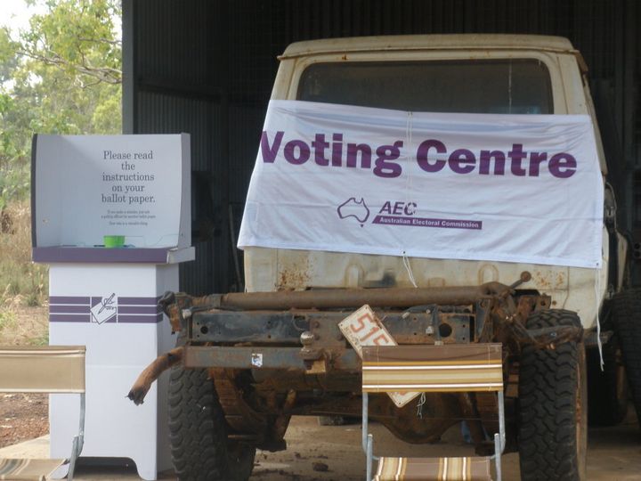 A remote polling booth in Bulman.