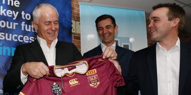 Malcolm Turnbull will hope he can break a historic politics-football hoodoo.