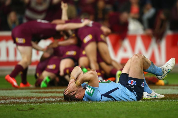 Dejected Blues player during QLD's game one win