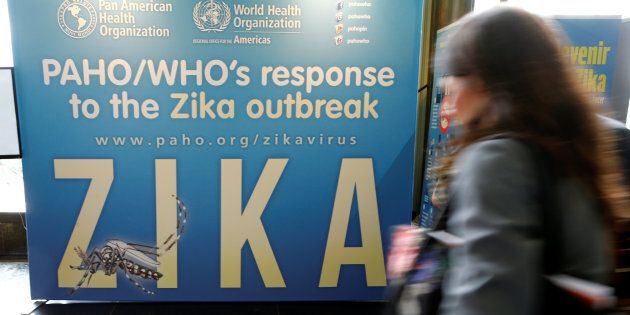 Material to prevent Zika infection by mosquitoes are displayed at the 69th World Health Assembly at the United Nations European headquarters in Geneva, Switzerland, May 23, 2016. REUTERS/Denis Balibouse