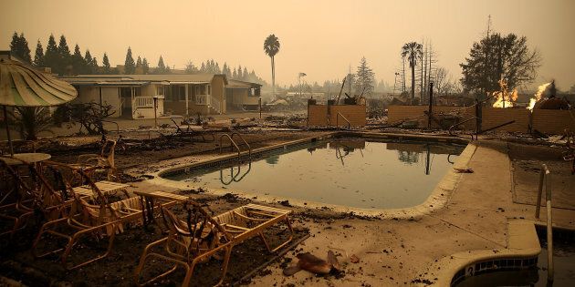 The Journey's End Mobile Home Park in Santa Rosa, California, in the aftermath of the fires.