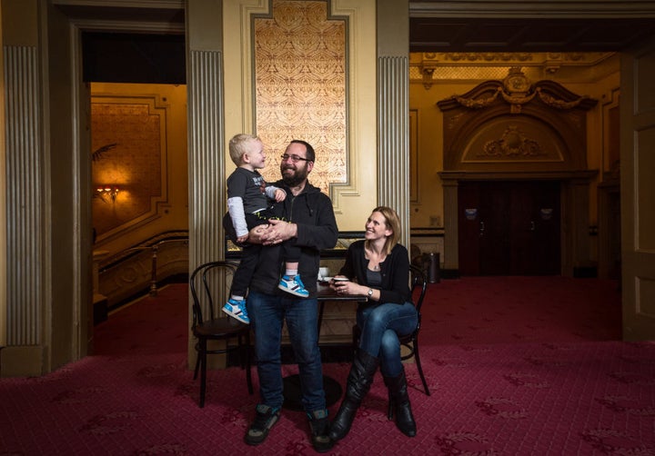 Muir with his with wife Kerrie-Anne and son Tristan.