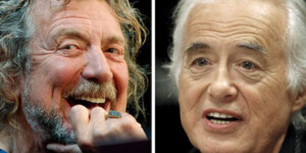 Lead singer Robert Plant (L) and guitarist Jimmy Page of British rock band Led Zeppelin are seen October 9, 2012 and July 21, 2015 in New York and Toronto in this combination file photo. REUTERS/Carlo Allegri, Hans Deryk/File photos