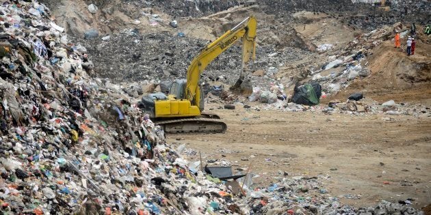 A landslide at a garbage dump in Guatemala City.