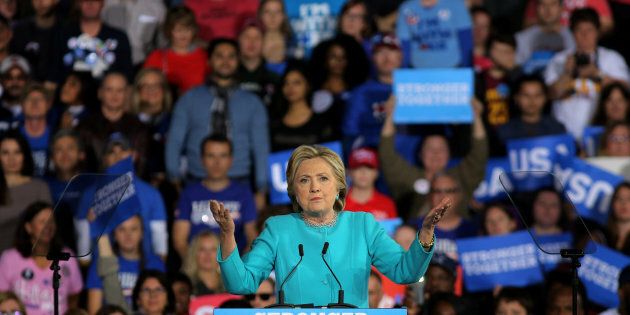 U.S. Democratic presidential nominee Hillary Clinton speaks during a campaign rally in Cleveland Ohio U.S., November 6, 2016. REUTERS/Carlos Barria