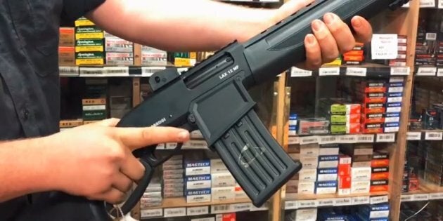 The Pardus LAX 12 MF, in a still from a video posted on a gun shop's Facebook page