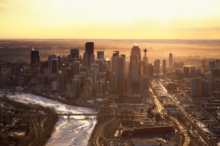 Calgary at sunrise.