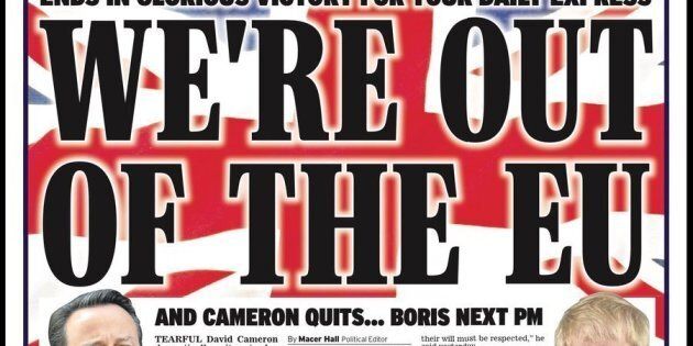 Daily Express front page on day of Brexit