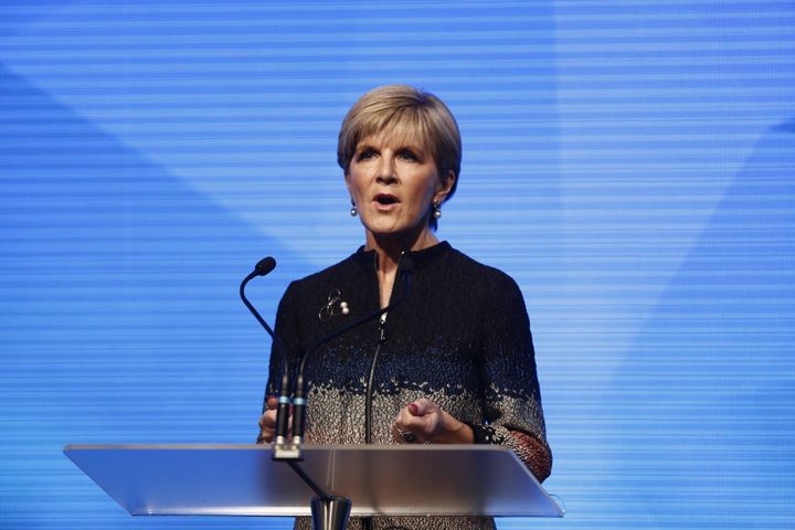 Deputy Lberal Leader and foreign minister Julie Bishop addresses the launch.