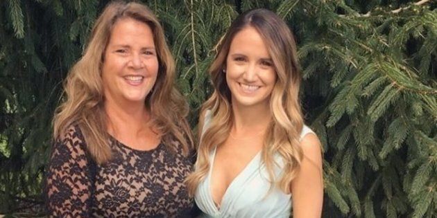 Tina Frost, 27, shown here with her mother, was shot in the head during the Vegas shooting.
