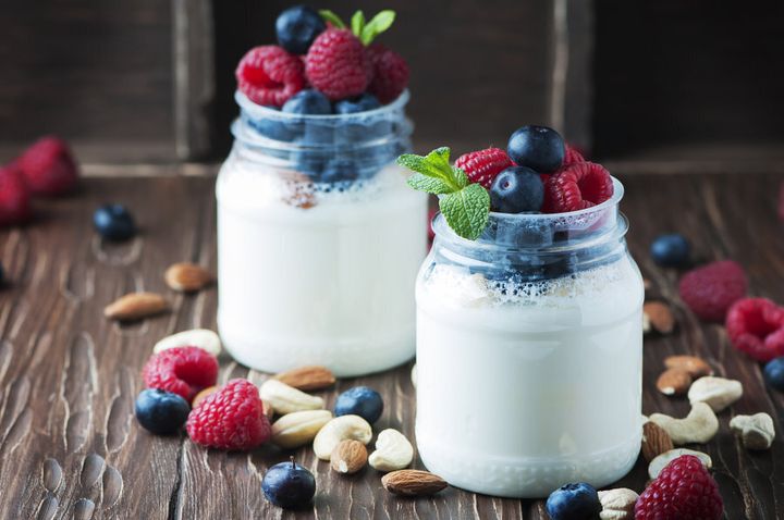 Yoghurt and fruit is a great pre and post workout snack.