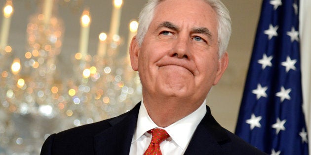 U.S. Secretary of State Rex Tillerson leaves after delivering remarks at the 13th Annual Grand Challenges Meeting co-hosted by the Bill & Melinda Gates Foundation in Washington, U.S., October 4 2017. REUTERS/Yuri Gripas