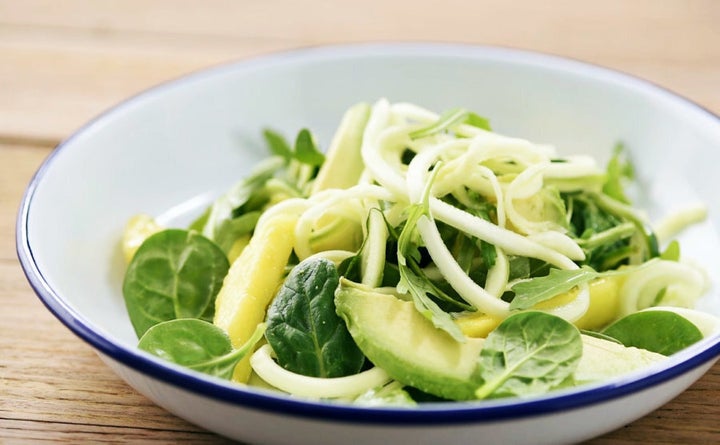 The granola adds sweetness and crunch factor to this salad.