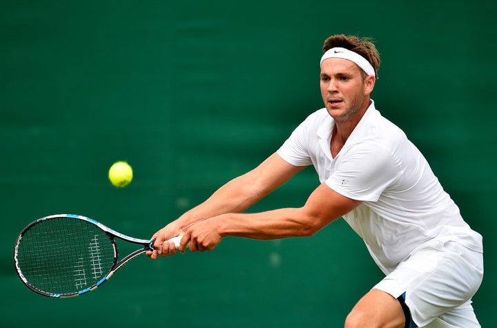 This was Willis during Wimbledon qualifying exhibiting a perfect double-handed backhand. We'd pay 30 quid an hour for lessons, that's for sure.