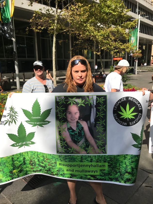 Katrina Spraggon at a medical cannabis rally in Sydney.