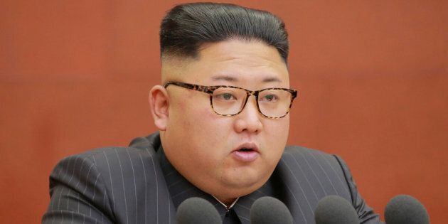 North Korean leader Kim Jong Un speaks during the Second Plenum of the 7th Central Committee of the Workers' Party of Korea (WPK) at the Kumsusan Palace of the Sun, in this undated photo released by North Korea's Korean Central News Agency (KCNA) in Pyongyang October 8, 2017. KCNA/via REUTERS. ATTENTION EDITORS - THIS IMAGE WAS PROVIDED BY A THIRD PARTY. REUTERS IS UNABLE TO INDEPENDENTLY VERIFY THIS IMAGE. NO THIRD PARTY SALES. SOUTH KOREA OUT.