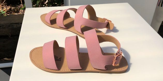 Slides and sandals are huge this summer and millennial pink is still a popular colour. These also come in black.