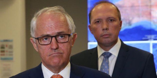 Prime Minister Malcolm Turnbull with Immigration minister Peter Dutton