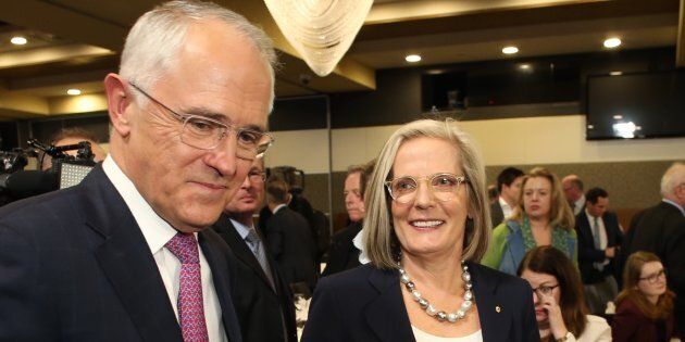 Malcolm Turnbull and wife Lucy at the National Press Club.