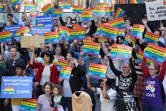 Hundreds of doctors and medical students rallied in Sydney to support marriage equality last month. The Australian Medical Association supports same-sex marriage, saying discrimination can have serious impacts on psychological and mental health.