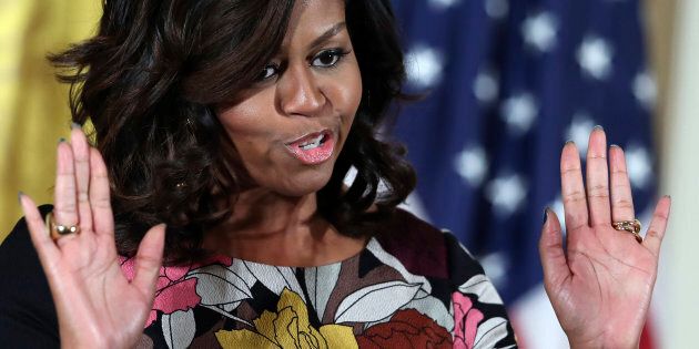 "Be quiet back there" outgoing first lady Michelle Obama responds to the latest calls for her to run for President of the United States.