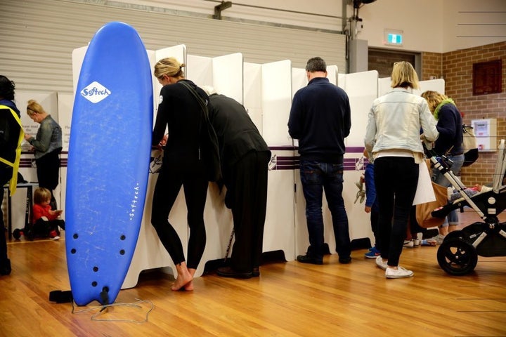 Voting booth at Bondi Public School