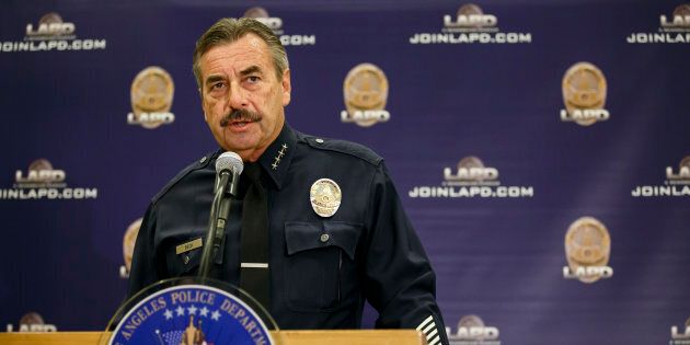 LOS ANGELES, CA - OCTOBER 3: LAPD Chief Charlie Beck speaks during a press conference to address the two recent officer-involved-shooting in Los Angeles, Calif., on Oct. 3, 2016. (Photo by Marcus Yam/Los Angeles Times via Getty Images)