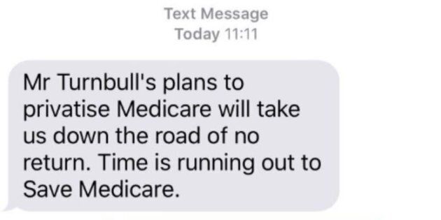 The text some Australians received on election day.