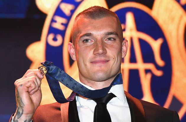 Dustin Martin after winning the 2017 Brownlow Medal on September 25, 2017.